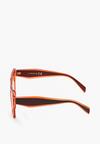 Brązowo-Pomarańczowe Okulary Przeciwsłoneczne o Geometrycznym Kształcie Vintesa
