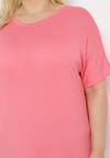 Różowy T-shirt z Rękawami w typie Nietoperza Salilena