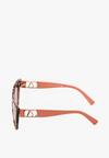 Różowo-Brązowe Okulary Przeciwsłoneczne z Oprawkami Kocie Oczy Yarrowa
