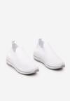 Białe Wsuwane Płaskie Buty Sportowe z Siateczkowego Materiału Alatarna