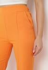 Pomarańczowe Garniturowe Spodnie z Szerokimi Nogawkami i Gumką w Pasie Leilma