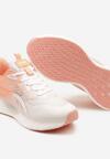Biało-Pomarańczowe Buty Sportowe Sneakersy przed Kostkę ze Sznurowaniami Itesa
