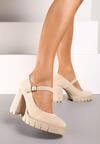 Pantofi cu toc Bej