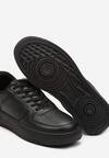 Czarne Sneakersy do Kostki z Imitacji Skóry ze Sznurowaniami Maiva