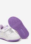 Biało-Fioletowe Buty Sportowe Sneakersy ze Skórzaną Wkładką Zalora