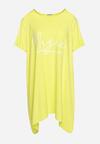 Żółta Wiskozowa Sukienka Tunika z Napisem Neliada