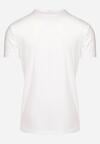 Biała Bawełniana Koszulka T-shirt z Krótkim Rękawem i Nadrukiem Hadiana