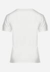 Biały Bawełniany T-shirt z Ozdobnym Napisem Floerin