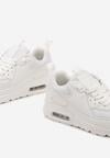 Białe Sneakersy z Podeszwą Typu Air z Ekoskóry Sznurowane Ozarae