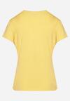 Żółty Bawełniany T-shirt z Krótkim Rękawem i Ozdobnym Nadrukiem Tiimaqin