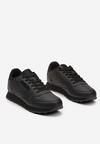 Czarne Klasyczne Sneakersy Sznurowane przed Kostkę Effisia