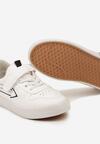 Białe Buty Sportowe z Wkładką ze Skóry Naturalnej z Zapięciem na Rzep Svalia