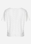 Biały Klasyczny Ażurowy T-shirt z Krótkim Rękawem Ninnia