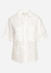 Biała Haftowana Koszula z Bawełny w Ornamentalny Wzór Cevila