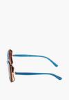 Niebieskie Duże Okulary Przeciwsłoneczne z Metalicznymi Wstawkami i Filtrem UV Cleira