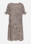 Szara Trapezowa Sukienka z Bawełny z Krótkim Rękawem Vivantia