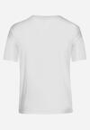 Biały T-shirt z Nadrukiem i Cyrkoniami Moarinas
