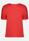 Czerwony T-shirt z Nadrukiem i Cyrkoniami Moarinas