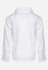 Biała Bawełniana Koszula z Długim Rękawem i Imitacją Kieszeni Xaspia