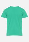 Zielona Koszulka Bawełniana z Dużym Nadrukiem na Przodzie Dimennia