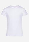 Biała Koszulka T-shirt z Elastycznej Bawełny Ellain