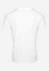 Biała Bawełniana Koszulka T-Shirt z Krótkim Rękawem i Nadrukiem Trinalia