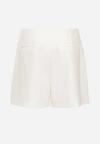 Białe Spódnico-Szorty z Wysokim Stanem Zapinane na Suwak Nestadella