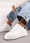 Biało-Czarne Casualowe Sneakersy na Grubej Podeszwie Tiadonia