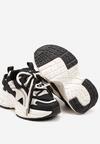 Czarno-Beżowe Buty Sportowe Sneakersy ze Sznurowaniami Testavie