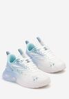 Biało-Niebieskie Płaskie Sznurowane Buty Sportowe Sneakersy Risanni