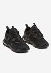 Czarne Sznurowane Buty Sportowe Sneakersy z Podeszwą Typu Air Risanda