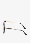 Czarne Okulary Przeciwsłoneczne z Oprawkami Typu Kocie Oko i Filtrem UV Istalea