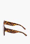 Brązowe Okulary Przeciwsłoneczne z Kwadratowymi Oprawkami i Filtrem UV Acratlea