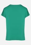 Zielony Klasyczny Bawełniany T-shirt Ozdobiony Cyrkoniami Christara