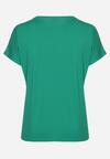 Zielony T-shirt z Bawełny z Kokardkami Ozdobionymi Cyrkoniami Rissamore