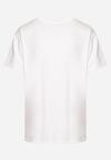 Biały Bawełniany T-shirt z Krótkim Rękawem i Ozdobnymi Aplikacjami Kirilla
