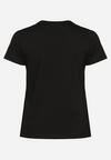 Czarny T-shirt z Krótkim Rękawem i Ozdobnym Nadrukiem Testolene