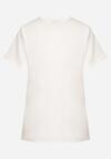 Biały T-shirt z Bawełny z Krótkim Rękawem i Naszywką w Kształcie Serca Viketta