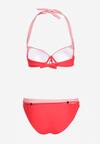 Czerwone Bikini 2-Częściowe Stanik z Ozdobnymi Cyrkoniami Majtki Figi Hiadia