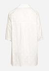 Biała Bawełniana Koszula z Krótkim Rękawem w Ozdobne Kropki Tinasenna