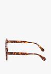 Jasnobrązowe Okulary Przeciwsłoneczne z Prostokątnymi Oprawkami Tinallas