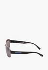 Czarne Okulary Przeciwsłoneczne Pilotki z Opalizującymi Szkłami Tinarenes