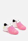 Różowo-Białe Płaskie Buty Sportowe Sneakersy Halówki na Rzep Nelliya