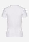 Biały Bawełniany T-shirt z Ozdobnym Nadrukiem Rionea