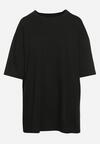 Czarny Bawełniany T-shirt Koszulka z Krótkim Rękawem Bevima
