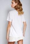Biały Klasyczny Bawełniany T-shirt z Wakacyjnym Nadrukiem Zaronea