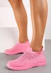 Różowe Buty Sportowe ze Skarpetową Cholewką Ozdobione Cyrkoniami Arabbea