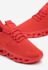 Czerwone Płaskie Buty Sportowe Sneakersy na Piankowej Podeszwie z Elastyczną Cholewką Galelia