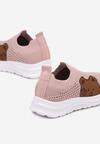 Różowe Wsuwane Buty Sportowe z Perforacją i Nadrukiem Misia Liseria