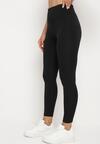 Czarne Legginsy z Wysokim Stanem Parefia